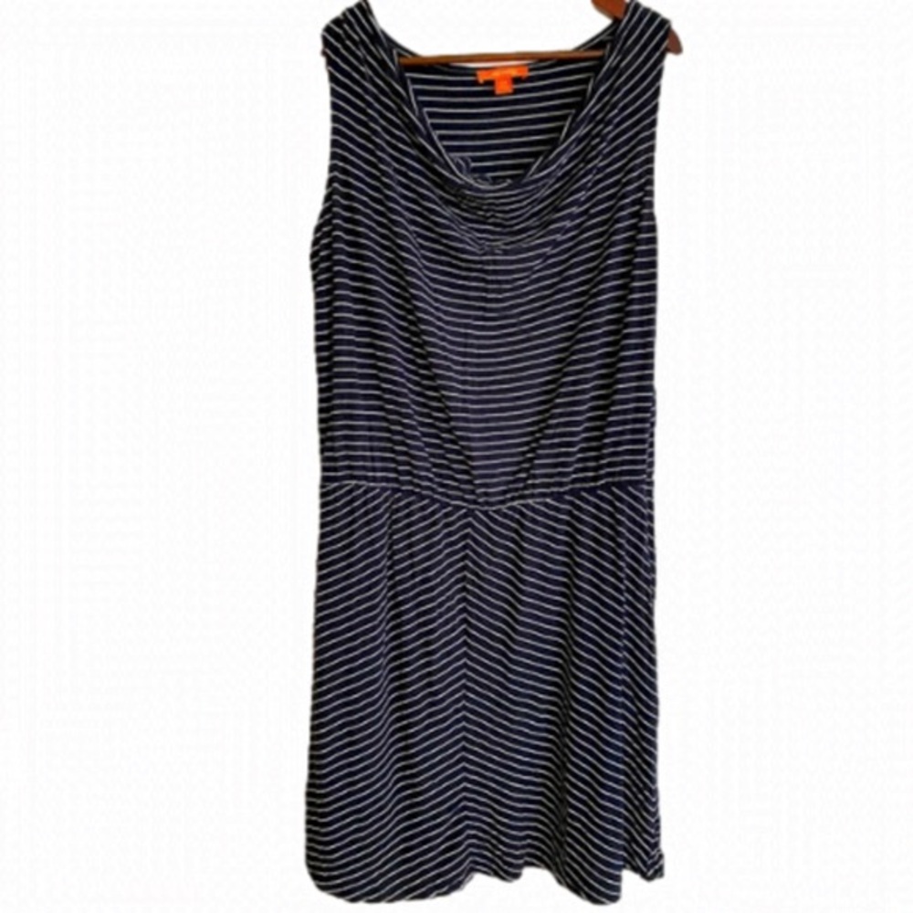 xl Joe Fresh Stretchy Ladys Knee-Length Sundress, Great Used Condition, Navy